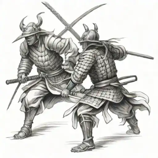 Samurai Warrior Battling