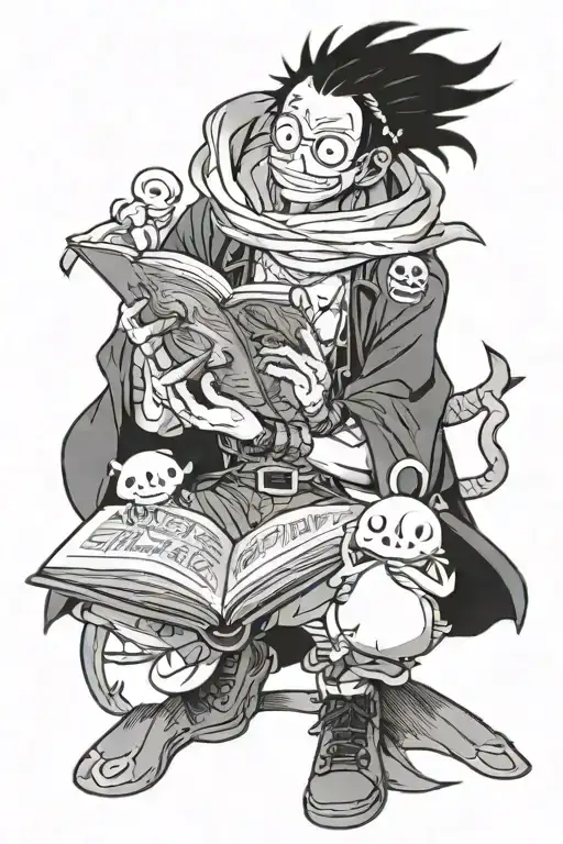 Robin From One Piece Reading A Book Surrounded