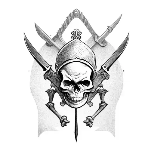 Skeleton With Sword In Him