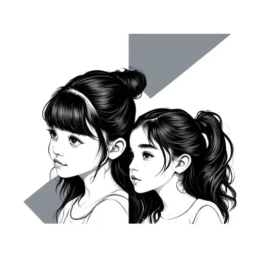 Geometric 2 Girl Kids