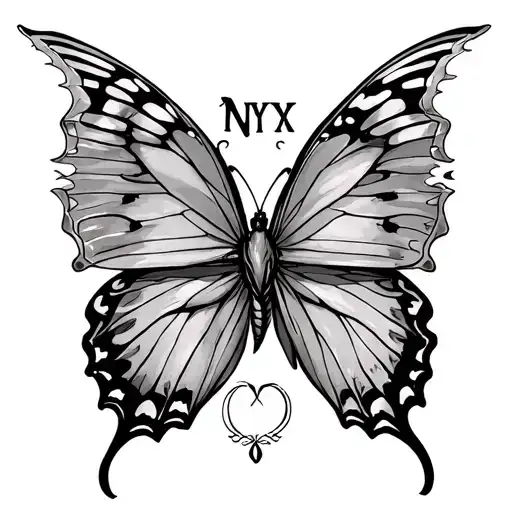 Butterfly And The Word 'Nyx'