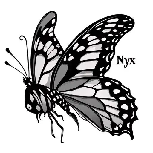 Butterfly And The Word 'Nyx'