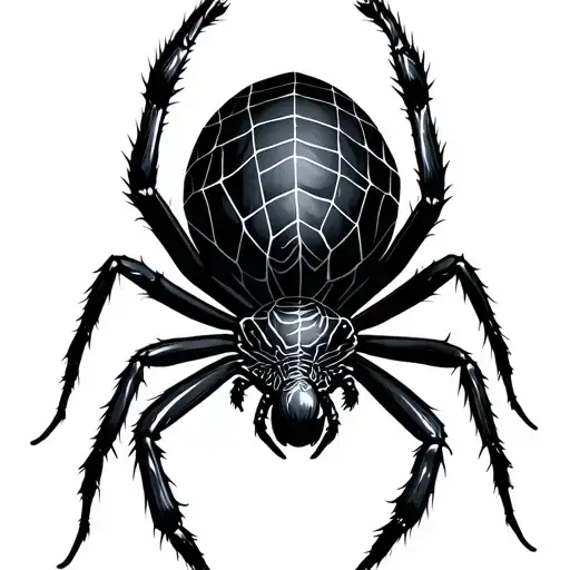 Black Widow Spiders With Webs