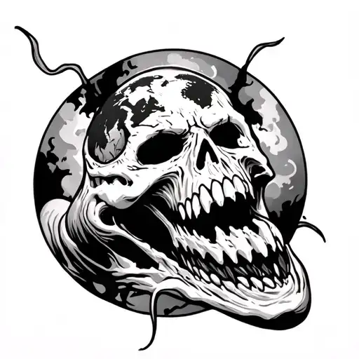 Scary Tattoo With World