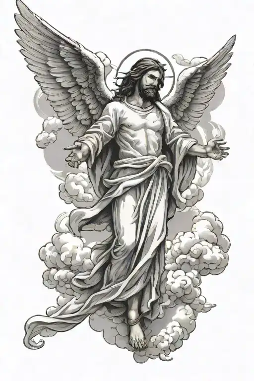 Angel Cloud Jesus Cross