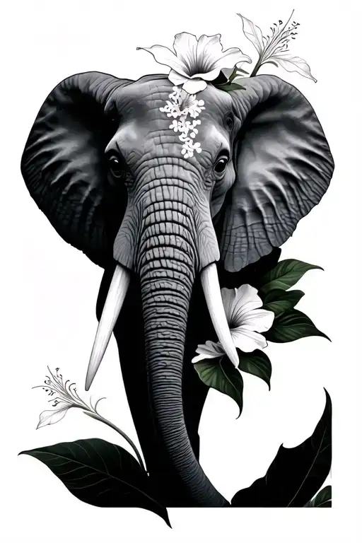 Hibiscus Elephant Head Hiding Half The Head