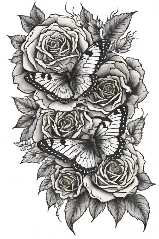 Roses Butterfly Flower Bird