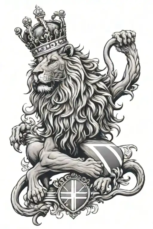 Lion With Crown Union Jack