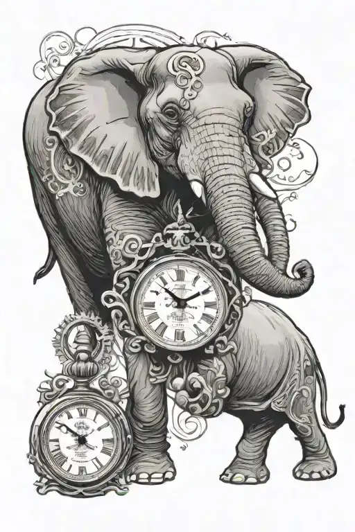 Elephant And Stop Watch