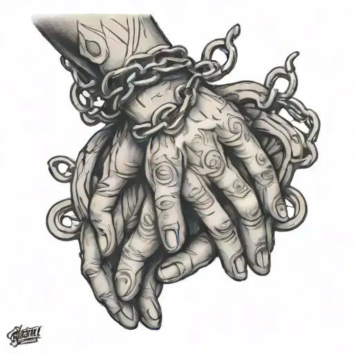 Chains Broken Around Praying Hands