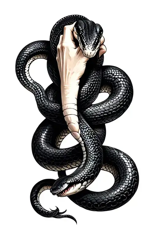 Snake And Hand