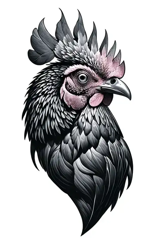 Rooster Neck And Head