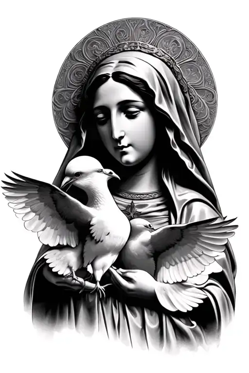 Mother Mary 2 Doves