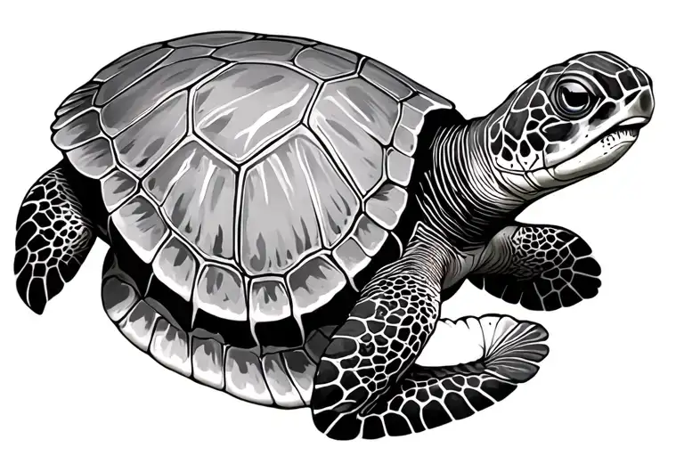 A Sea Turtle Swimming