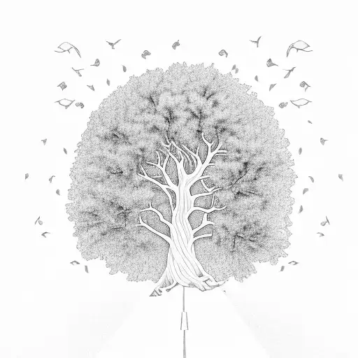 Tree With Family Names As Branches