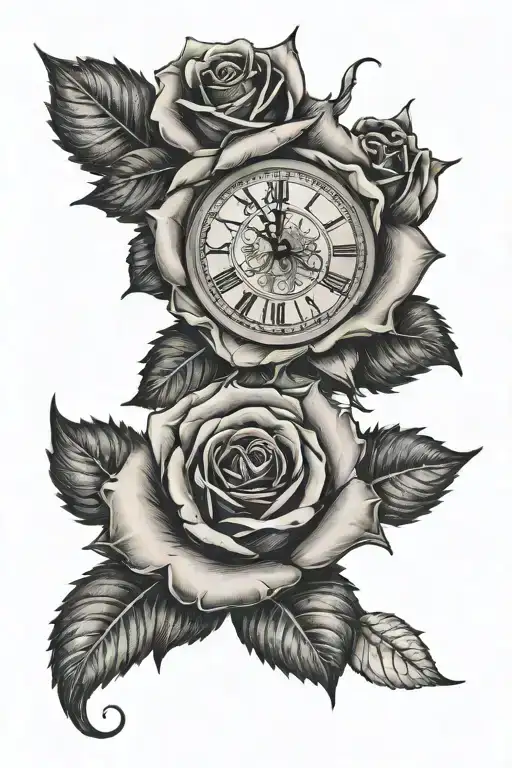 Roman Numerals Roses With Thorns A Stalking Look Of A Woman