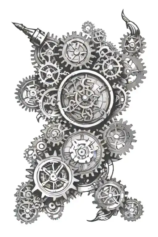 Clock With Gears Integrated