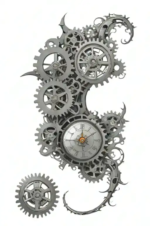 Clock With Gears Integrated Within