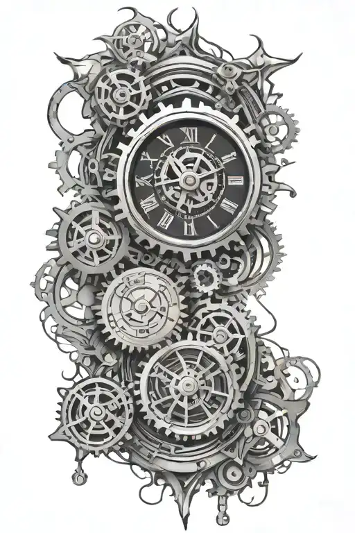 Clock With Gears Integrated Within