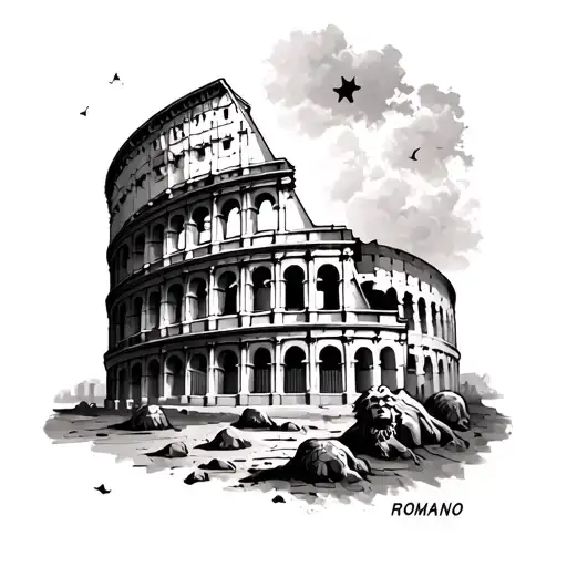 Romano And Roman Coliseum And Zeus