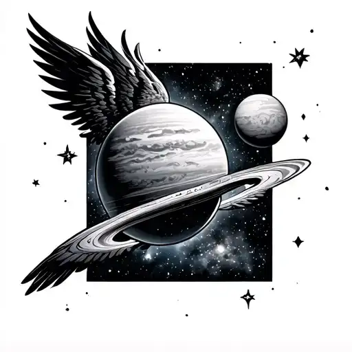 Icarus With The Planets Stars And Nebulas