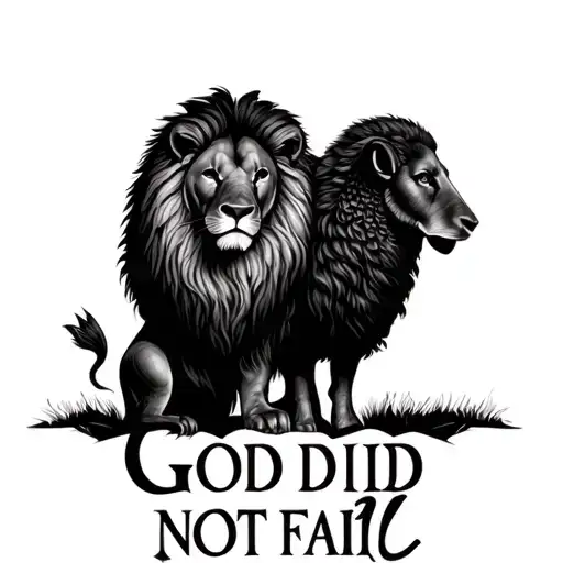 Lion And Lamb With The Words God Did Not Fail