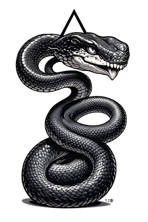 Snake Around Iluminati Logo 4K