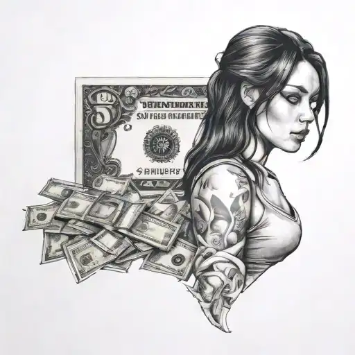 Dark Haired Girl With Money
