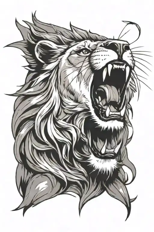 Lion Roaring Fiercely