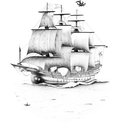 Pirate Ship In Stormy Seas