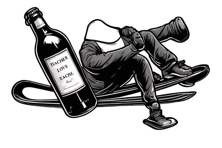 Teacher Who Loves Skiing Wine Bottle Friends Tv Show