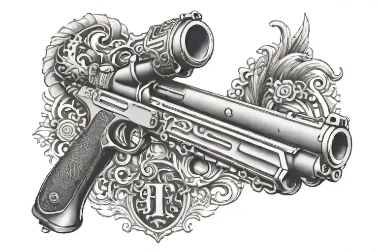 A Majestic Gun With Intricate Details Of Real Estate Properties Incorporated Into The Design