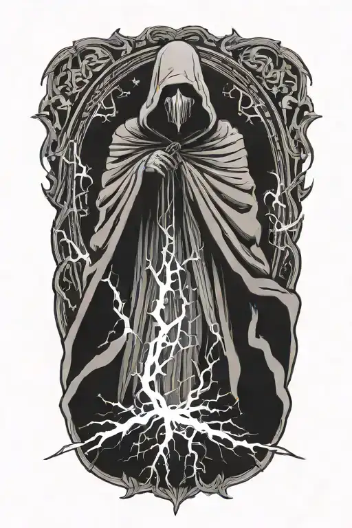 Lightning Death Ghost Black Cloak