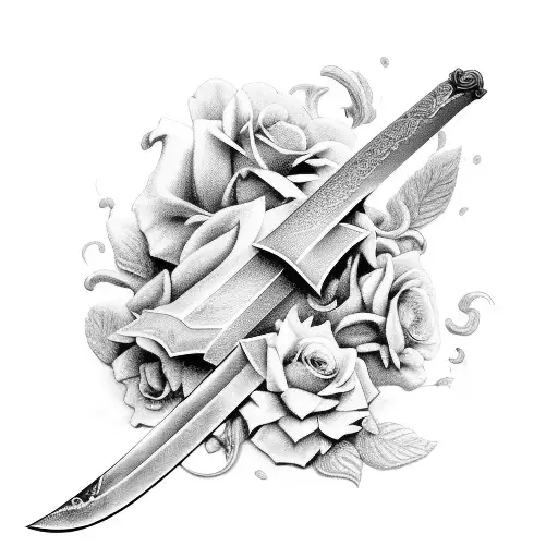 Big Sword And Flowers