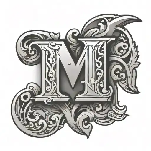 M F Initials 3D Letters M