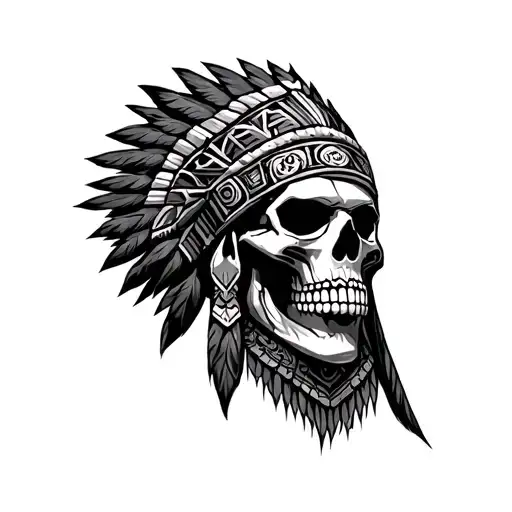 Aztec Warrior In Skull Form