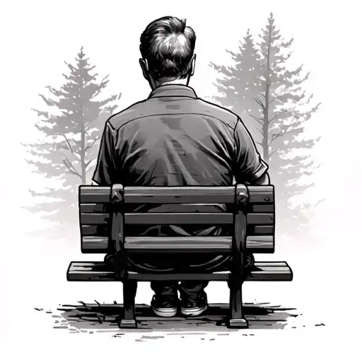 Good Will Hunting And Robin Williams Sitting On Bench From Behind