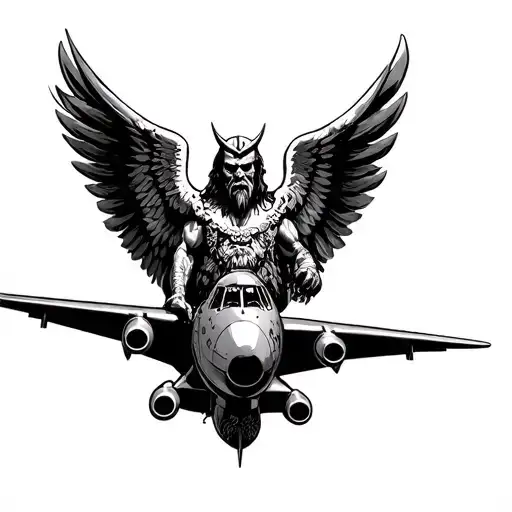 B26 Bomber And Odin God