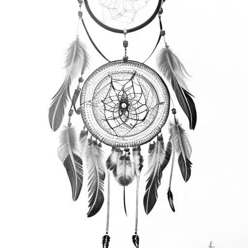 Feather And Inside Dream Catcher