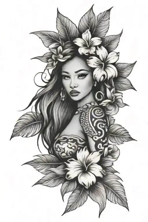 Feminine Hawaiian Tattoo Featuring