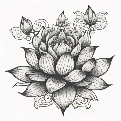 Lotus Flower On Ram's Head