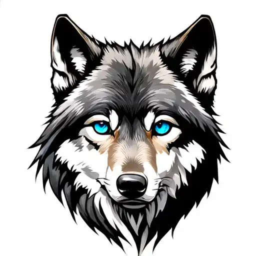 Wolf With Blue Eyes