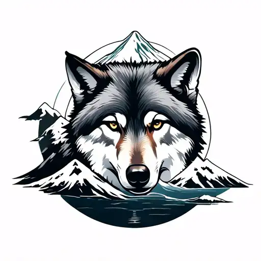 Mount Fuji And Wolf Surrounded