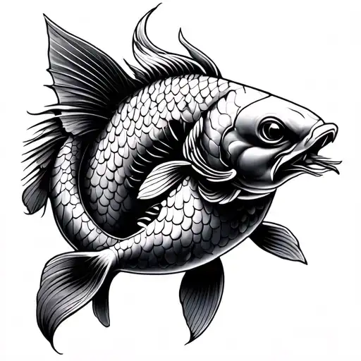 Koi Fish Samurai Ship Motorcycle