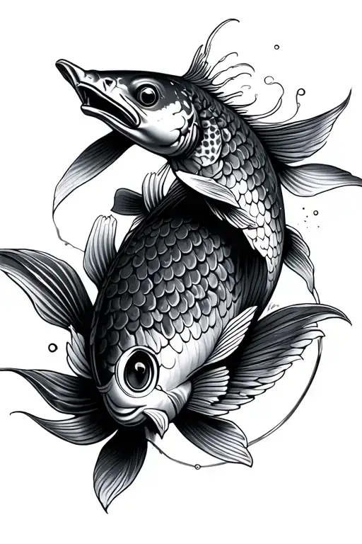 Koi Fish Samurai Ship Motorcycle