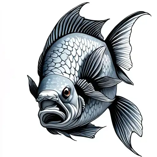 Unrecognizable Fish Swimming Gracefully