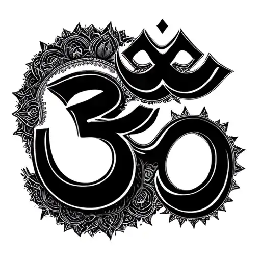 Hindu Om Made Up Of Resistance Ohm Symbols Incorporated