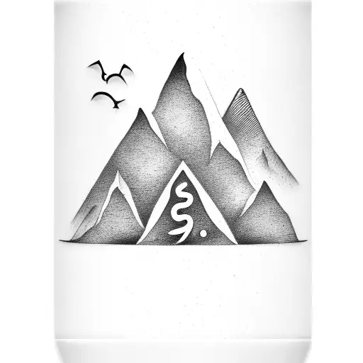 A Coffee Mug With The Word 'Family' Written In Mountain-inspired Typography