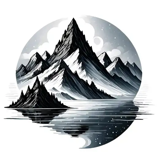 Water Drop With Mountains