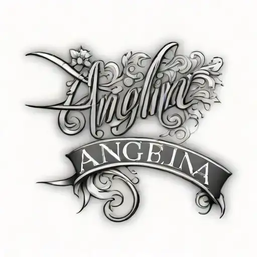 Angelina Name In Cursive With A Little Heart